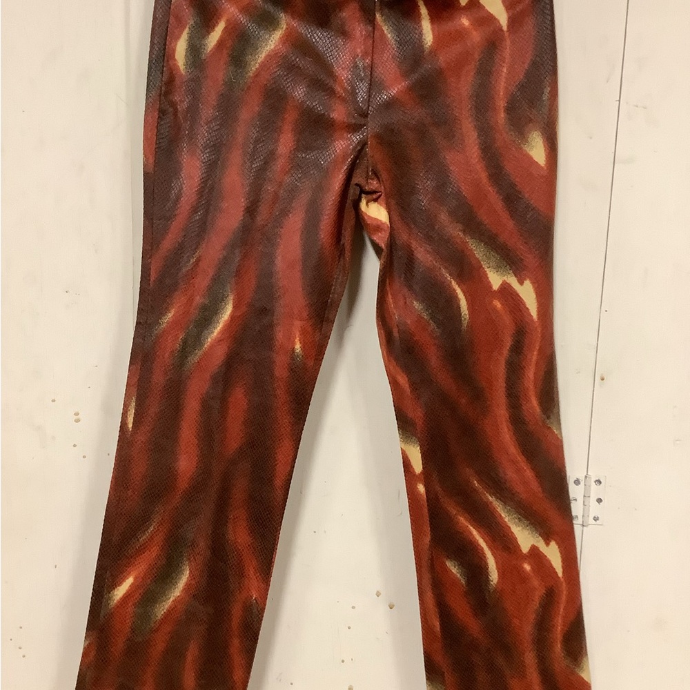 Vivienne Tam Red and Orange Textured Pants